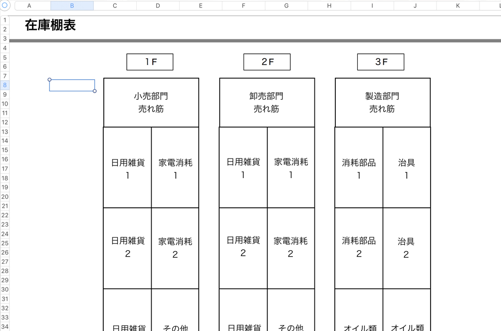 在庫図をエクセルで